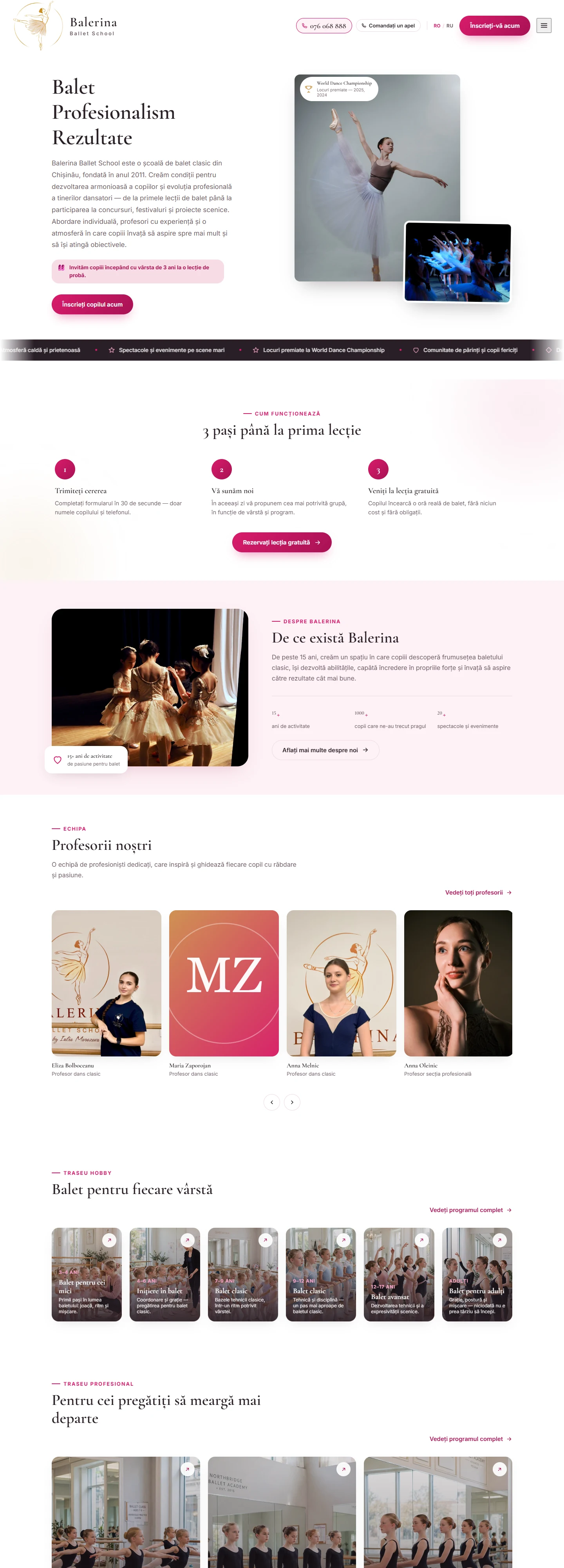 Site-ul balerina.md pe calculator